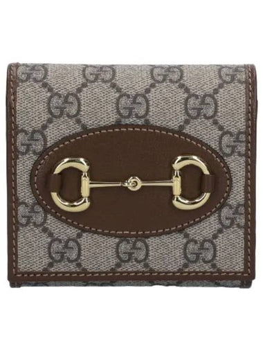 Horsebit Half Wallet Beige Brown - GUCCI - BALAAN 1