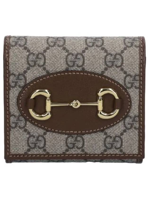 Horsebit Half Wallet Beige Brown - GUCCI - BALAAN 1