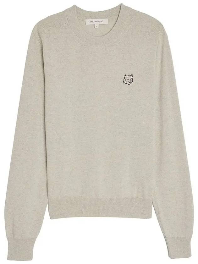 Bold Fox Head Wool Knit Top Grey - MAISON KITSUNE - BALAAN 3