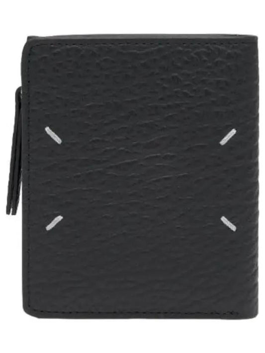 Stitched zipper half wallet black - MAISON MARGIELA - BALAAN 1