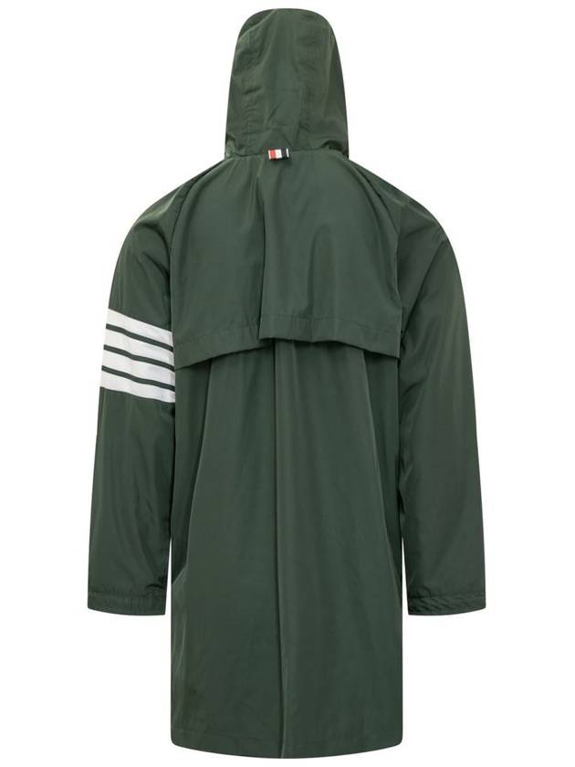 Poly Twill Diagonal Hooded Parka Dark Green - THOM BROWNE - BALAAN 3