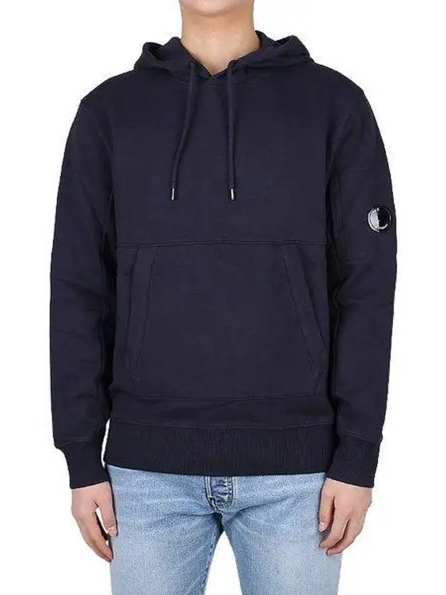 Logo Patch Drawstring Hoodie Navy - CP COMPANY - BALAAN 2