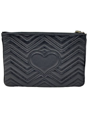 GG Marmont Leather Pouch Bag Black - GUCCI - BALAAN 4