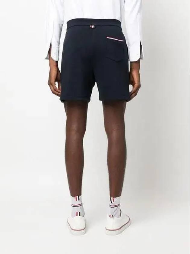 Men's RWB Striped Cotton Bermuda Shorts Navy - THOM BROWNE - BALAAN 6