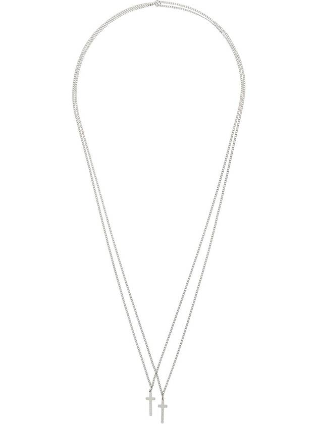 Silver Double Cross Necklace - DSQUARED2 - BALAAN 2