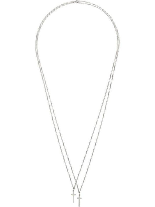 Silver Double Cross Necklace - DSQUARED2 - BALAAN 2