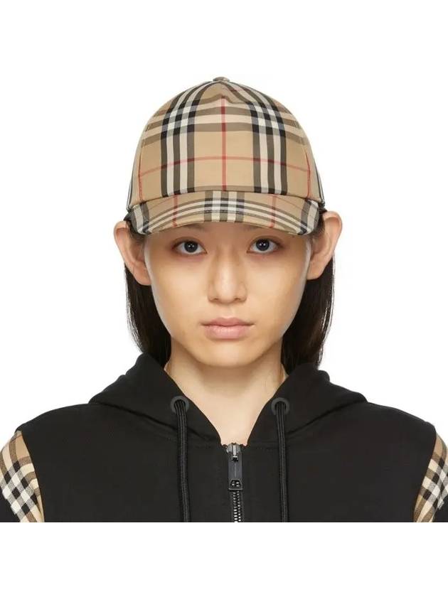 logo applique vintage check ball cap beige - BURBERRY - BALAAN 11