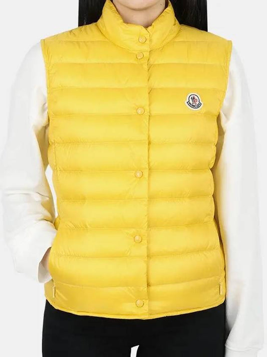 Women's Liane Logo Patch Padded Vest Yellow - MONCLER - BALAAN 2