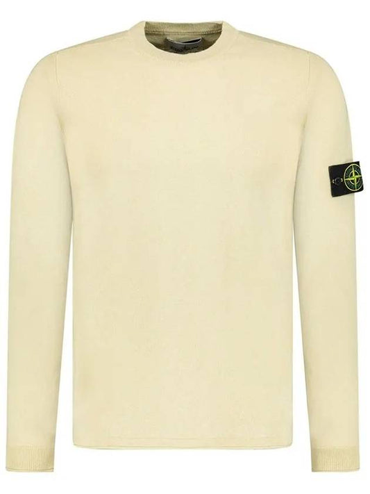 Raw Hand Cotton Crewneck Knit Top Beige - STONE ISLAND - BALAAN 2