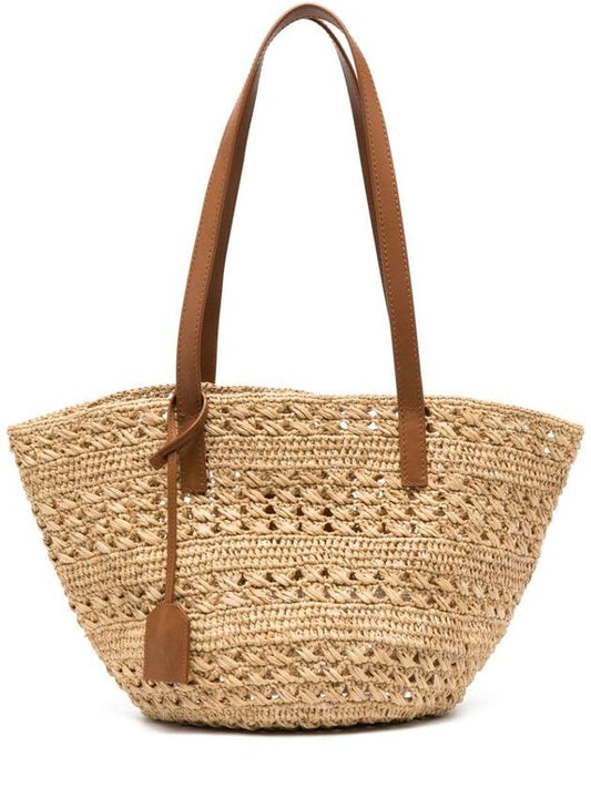 Panier Raffia Small Tote Bag Natural - SAINT LAURENT - BALAAN 1