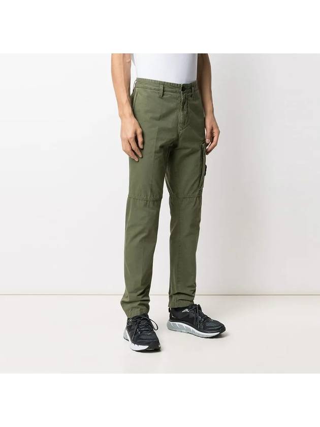 Men's Wappen Patch Cargo Straight Pants Green - STONE ISLAND - BALAAN 4