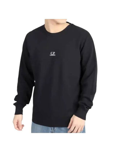 Light Fleece Logo Sweatshirt Black - CP COMPANY - BALAAN 1