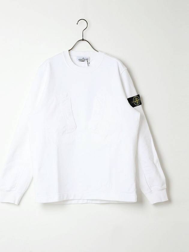 Cotton Fleece Crewneck Sweatshirt White - STONE ISLAND - BALAAN 5