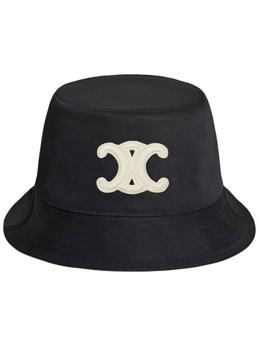 Triomphe Cotton Gabardine Bucket Hat Black - CELINE - BALAAN 2