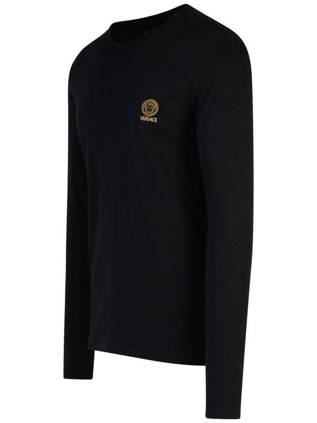 Logo Print Long Sleeve T-Shirt Black 2 Pack - VERSACE - BALAAN 3