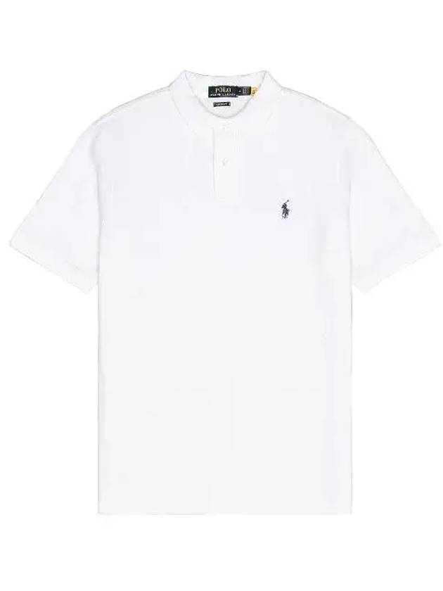 Iconic Mesh Slim Fit Polo Shirt White - POLO RALPH LAUREN - BALAAN 2