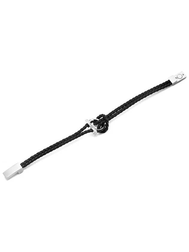 Gancini Leather Bracelet Silver Black - SALVATORE FERRAGAMO - BALAAN 4