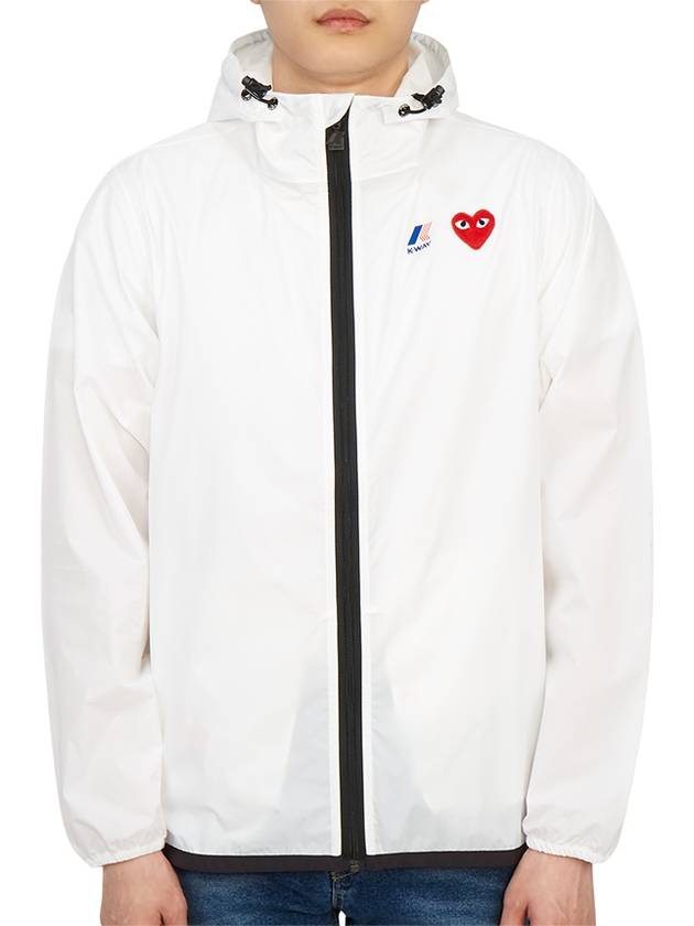 Small Heart Wappen Windbreaker White - COMME DES GARCONS - BALAAN 2