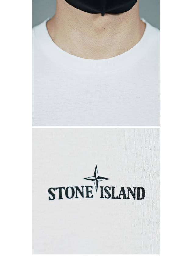 Garment Dyed Institutional One Print Cotton Jersey Short Sleeve T-Shirt White - STONE ISLAND - BALAAN 9