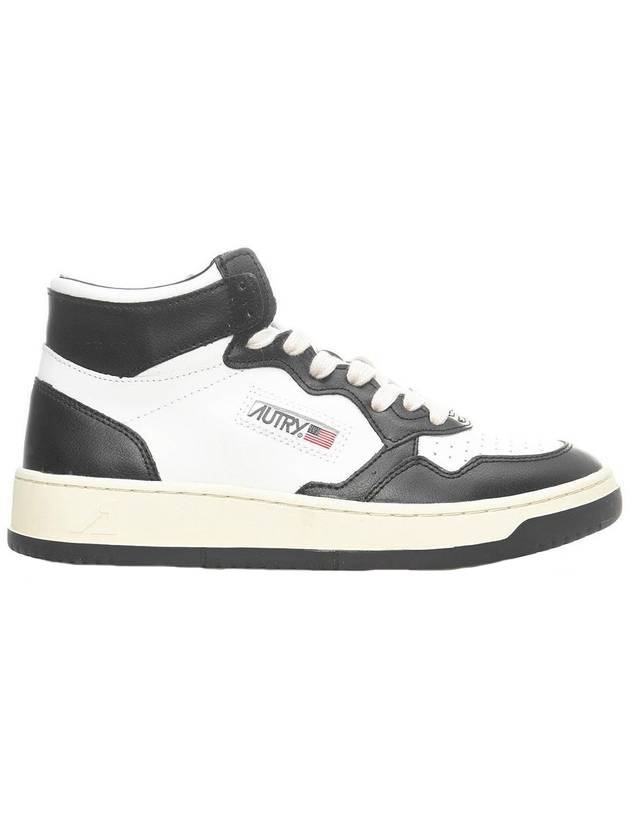 WoMen's Medalist Leather High Top Sneakers White Black - AUTRY - BALAAN 1