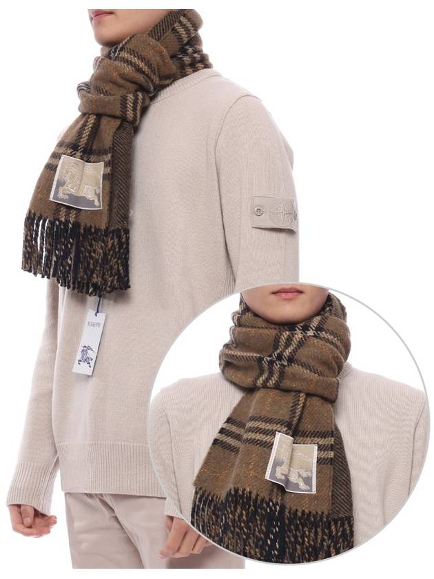 Check Reversible Wool Cashmere Scarf Brown - BURBERRY - BALAAN 3