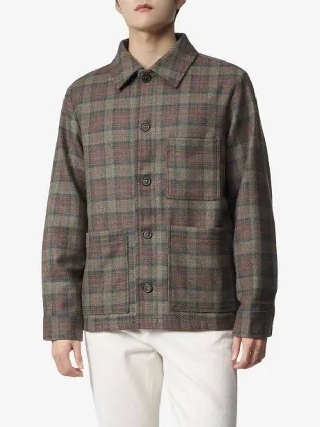 Emile Check Wool Chore Jacket Brown - A.P.C. - BALAAN 2