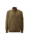 Lambswool GRS Half Zipped Knit Top Walnut - CP COMPANY - BALAAN 2