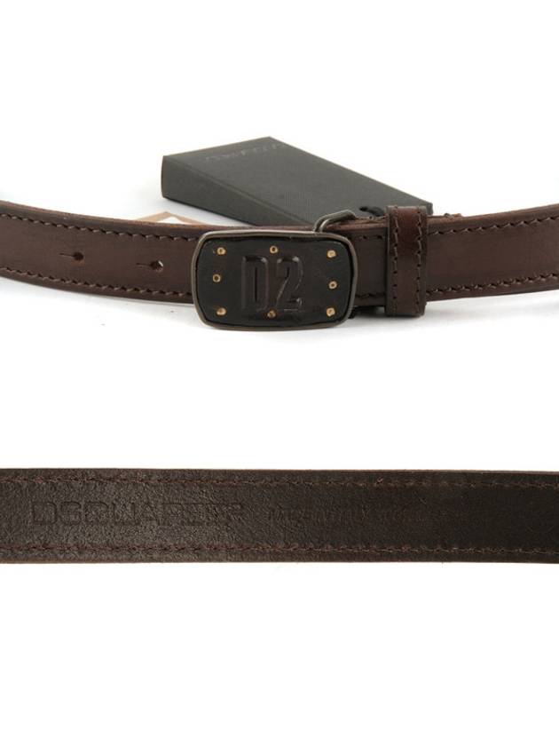 Women's Logo Buckle Leather Belt Brown - DSQUARED2 - BALAAN 6