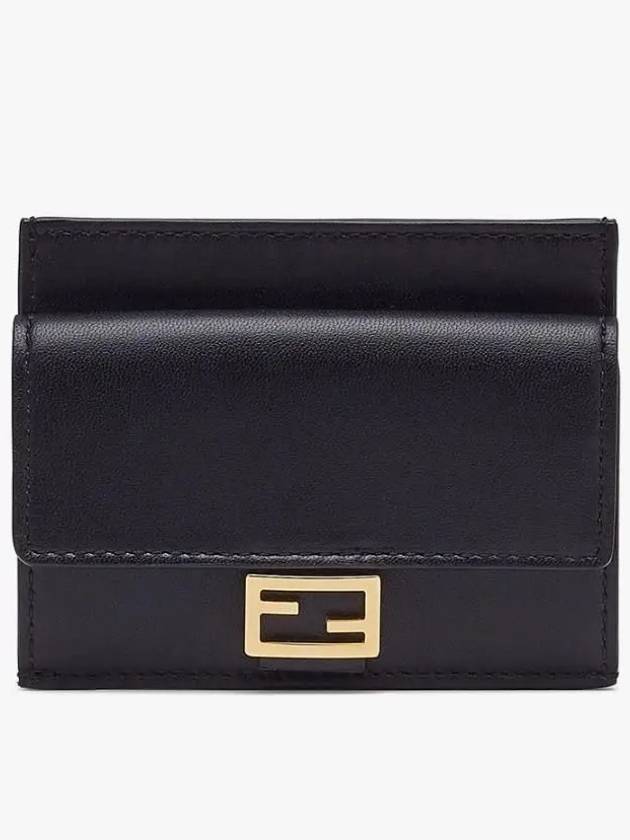 FF Baguette Flap Card Wallet Black - FENDI - BALAAN 2