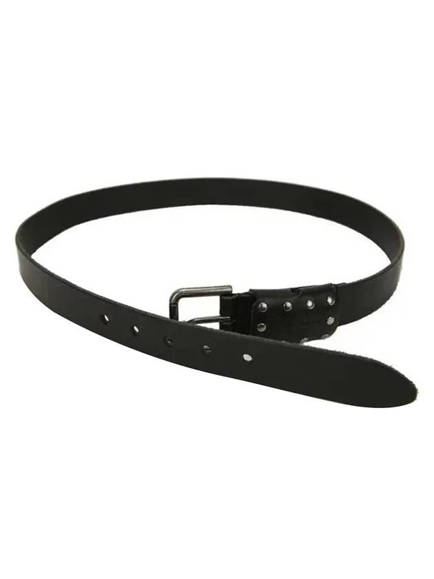 Leather Stud Plate Belt Black - DOLCE&GABBANA - BALAAN 1