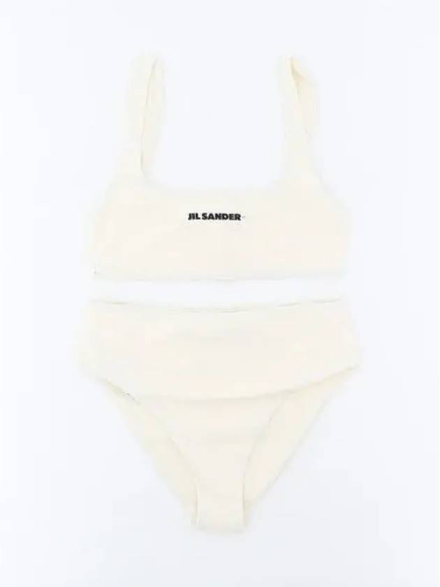 Logo Print Square Neck Bikini Ecru - JIL SANDER - BALAAN 2