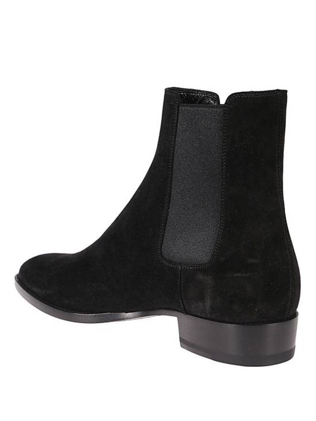 Suede Classic Wyatt Chelsea Boots Black - SAINT LAURENT - BALAAN 4