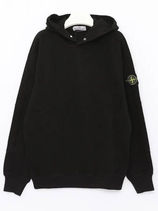 Compass Badge Cotton Hoodie Black - STONE ISLAND - BALAAN 3