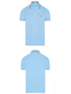 Stripe Trimming Logo Short Sleeve Polo Shirt Blue - MONCLER - BALAAN 5