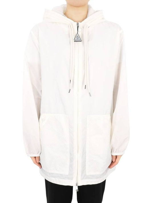 Moncler Women s IOLE Hooded Long Jacket White 1A00101 5968E 032 - MONCLER - BALAAN 1