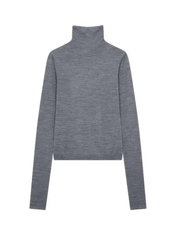 Wearing Merino Wool Fitted Turtleneck Pullover Gray 271109 - REFORMATION - BALAAN 1