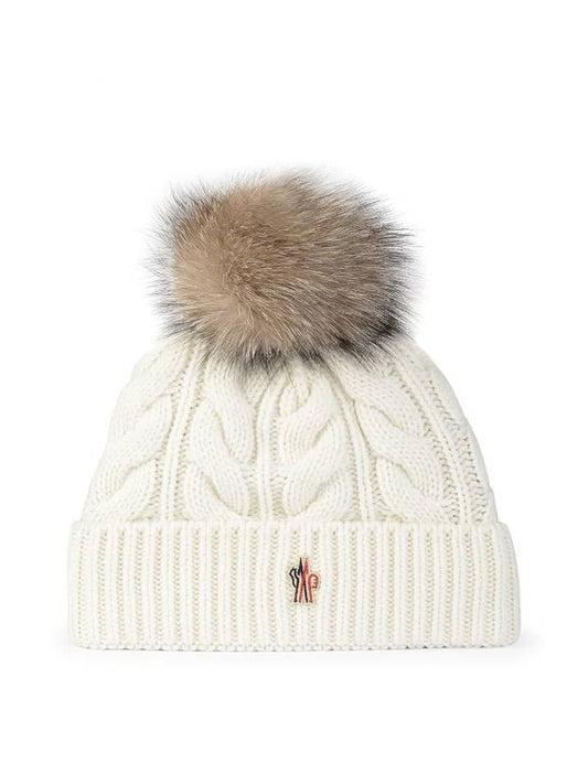 Grenoble Pom Beanie Snow White - MONCLER - BALAAN 1