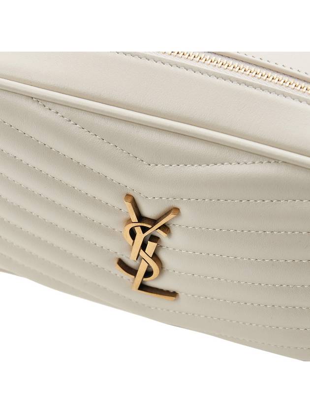 Lou Small Leather Cross Bag White - SAINT LAURENT - BALAAN 7