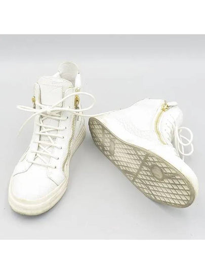 White Crocodile Pattern Women s High Top Sneakers 235MM - GIUSEPPE ZANOTTI - BALAAN 2