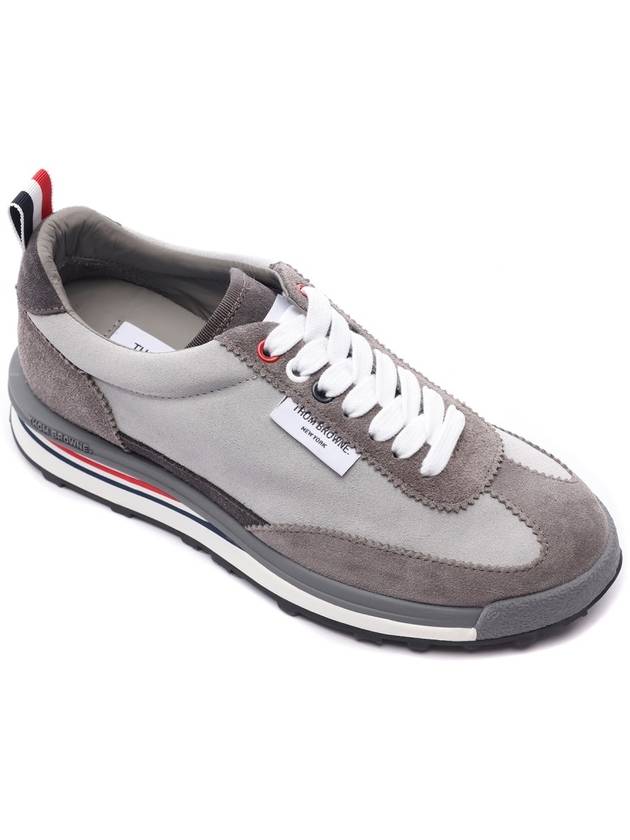 Suede Tech Runner Low Top Sneakers Grey - THOM BROWNE - BALAAN 4