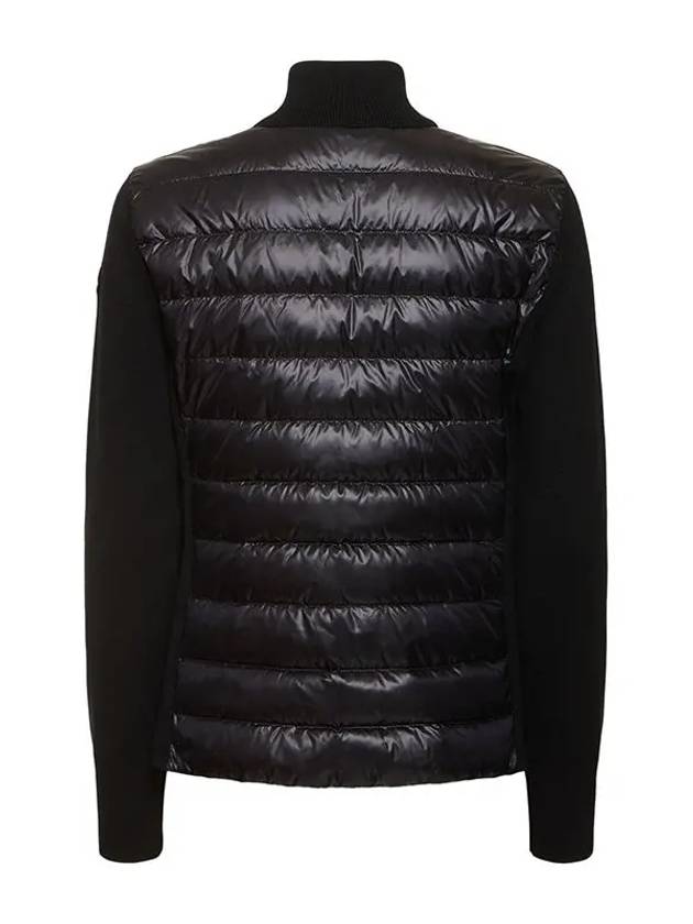 Logo Patch Padded Cardigan Black - MONCLER - BALAAN 3