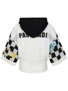 Checkerboard loose fit hood KP WH - PASSARDI - BALAAN 3