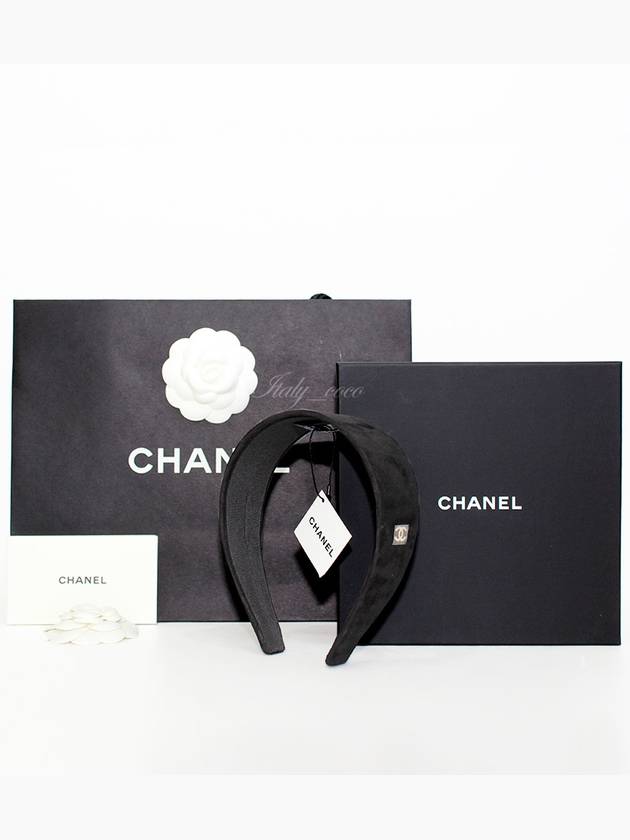 Suede Hairband Black AA9458 B14120 94305 - CHANEL - BALAAN 1