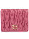 Matelasse Leather Half Wallet Begonia Pink - MIU MIU - BALAAN 1