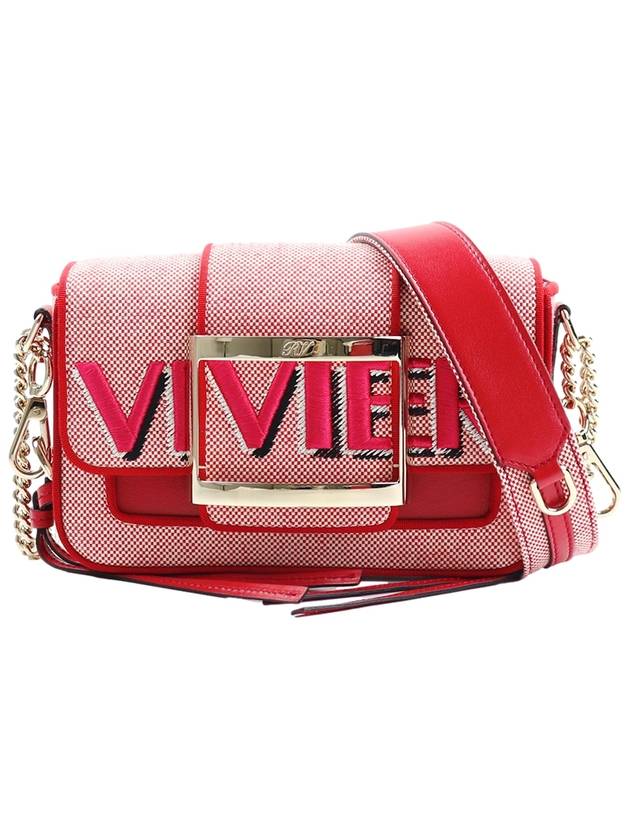 Women's 3D Printed Canvas Cross Bag Red - ROGER VIVIER - BALAAN 2