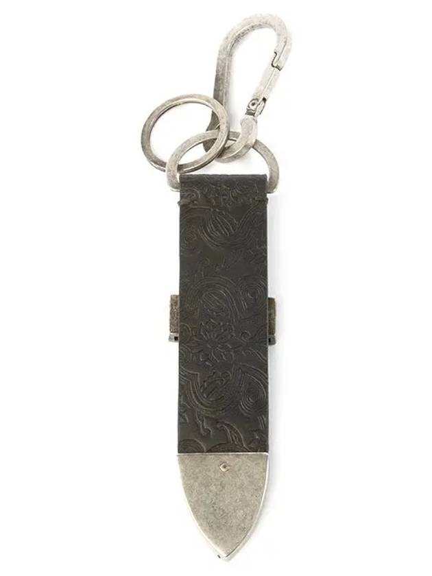 Buffalo leather bayonet key ring black S8HA814P146 - BALMAIN - BALAAN 3