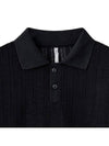 Lace Pique Short Sleeve Shirt Black - NOIRER - BALAAN 5