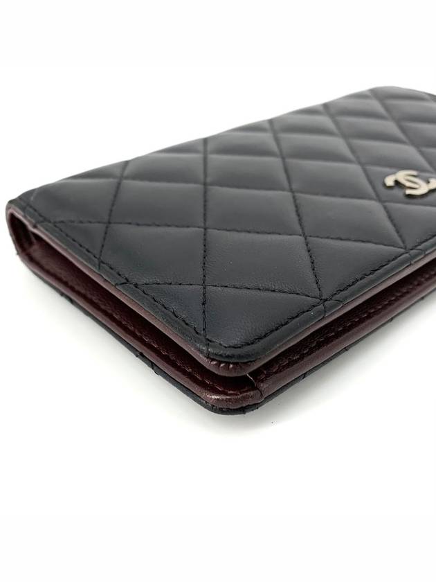 Lambskin silver logo long wallet - CHANEL - BALAAN 4