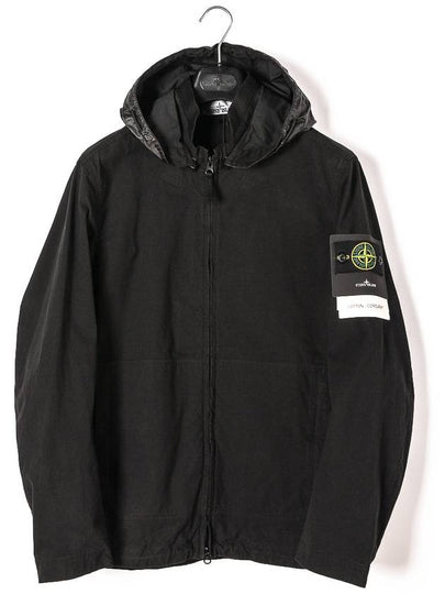 Wappen Patch Cordura Cotton Hooded Jacket Black - STONE ISLAND - BALAAN 2