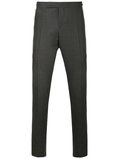 Low Rise Side Tab Wool Slacks Dark Grey - THOM BROWNE - BALAAN 2